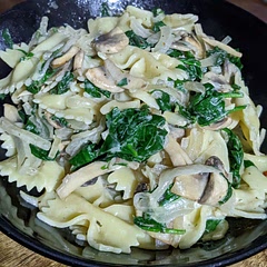 Lush! Used 70g pasta per person and swapped the cream for cream cheese, otherwise followed recipe to the letter. Other comments have disliked the onion... I liked the fact there was lots of onion, it added a different texture to the dish - however they need a good 10 mins at medium heat to start to brown and soften, not the 2/3 mins suggested! Couldn't fault it, really tasty and filling. Lovely dish and we'll have again.