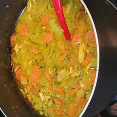 I put in cooked quinoa and can peas after it was cooked instead of couscous.