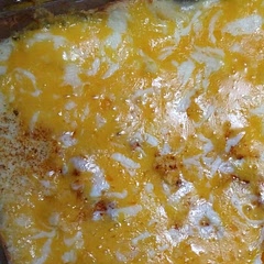 Added about tablespoon and a half of Basil (favorite herb and super healthy!) A little paprika and huge amount of cheese because I love all things cheese.  Sweet tea to drink and lemon cookies me and the Little Mr. made last night.