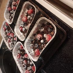 To make 5 mini loaf pans worth I used times two of the crust and the filling was as normal. I added powdered sugar I'm my filling mix as well as added a drizzle of Carmel, blueberries raspberries more crushed Oreos and more powdered sugar