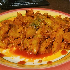 I added cheese and parmesan. Instead of red pepper I used paprika