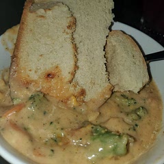 Used milk and lots of cheese and delicious. Goodbye panera