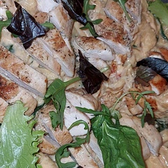 Nice dish. Can add some spice and other ingredients such as mushrooms. The recipe has way too much garlic for some reason. Great for kids.