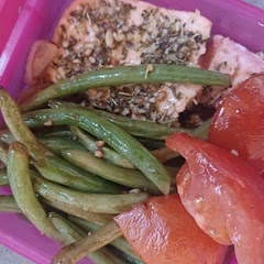 Only got a pic of my leftovers for lunch tomorrow! Great meal all around!