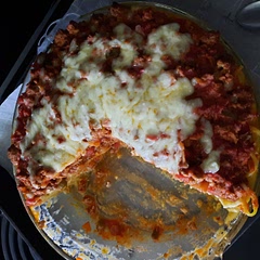 My family loves this! I've even "cheated" a couple times and used bottled spaghetti sauce instead of making it with canned tomatoes. They still loved it. It really needs cottage cheese and not ricotta, because it's more tangy.