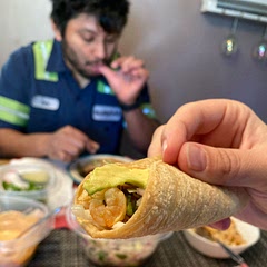 I prepped the Mayo and slaw a couple of hours earlier so I left the avocado out of the slaw because I didn’t want it turning brown. I served it on the side later like we usually have it with tacos. For the spicy Mayo, I used McCormick Mayo and Valentina hot sauce. I loved it. I’ll probably add a bit more hot sauce next time and hubby suggested making the slaw spicy with one habanero.