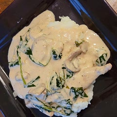 Doubled the sauce & served over mashed potatoes.  Will definitely be doing this one again