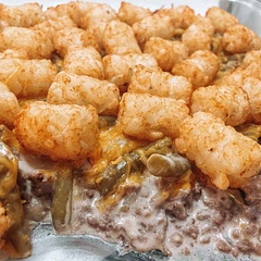 My husband and I both love green bean casserole, this is a fun spin on it. My husband is also a beef lover, so this was the perfect simple & easy-to-make combo. Yummy, easy weeknight meal.