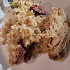 The rice was good but the chicken needed more flavor