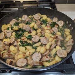 Used chicken apple maple sausage instead and used half the chicken broth. Turned out wonderful