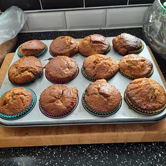 I put bananas (2) and some chocolate chips in the mix.