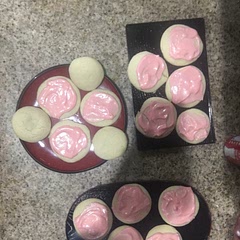 I don’t have  a hand mixer or the typical baking supplies.   Theses are gluten free and delicious!! So soft and yummy!!