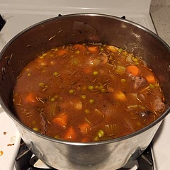 Added chopped mushrooms and increased veggies by 50% - very hearty
