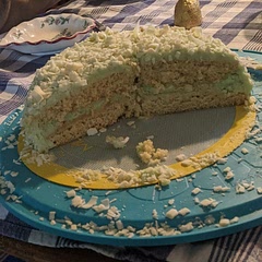 The pudding mix made the frosting gritty, so maybe it needs to be mixed with milk earlier in the process?  The vanilla cake was tasty!I put pistachio pudding in between the layers instead of frosting and it worked out nicely.