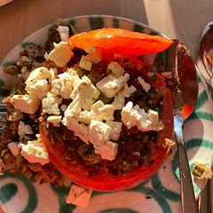 Added veg ground beef, and baked it in a large tomato for 30 min. on 200C. Crazy good! Add feta for some jazz :)
Maybe add a bit of soy sauce though, gives some extra umami.