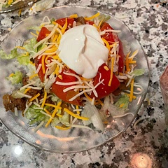 It was very delicious, but wasn’t super practical to eat that way- some people made a mess or had issues with the tomato itself. Ended up cutting it up a lot more for some. Thoroughly enjoyed it though.
