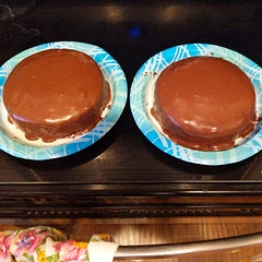 Easy chocolate cake from scratch!  Tastes moist.  Love this recipe.  I made recipe for one 9" cake round but used 2 6" cake pans.