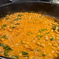 Loved it! Threw in some spinach while the chickpeas softened. Used light coconut cream instead of the branded stuff in the recipe.
I like the lack of chunky tomatoes, honestly. Recommend this curry!