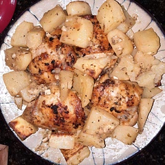 Garlic lover's delight. My spouse loved this. It is very easy, very lemony and garlicky. It seemed to have a lot of roasting juice. I probably overcooked it, but with all the pan juice, no one could tell.