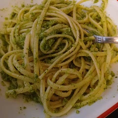Pretty sure I tripled the recipe, idk I measured with my heart till it tasted right lol last time I had pesto was 8 yrs ago