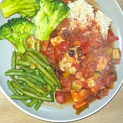 I added some peppers, carrots and courgettes. Definitely make it again.