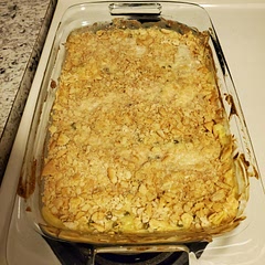I had to double the mixture to fit this pan and I added peas to it