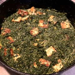 Y’all, this saag paneer recipe is DELICIOUS!
If you like Indian cuisine (or just paneer) you should definitely give this recipe a try. I followed the recipe as-is except I increased the amount of spices they called for. No other adjustments needed—this is great just as it is. I will definitely be adding this into my regular rotation.