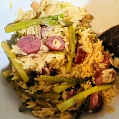 Substituted Kiolbosa for the chicken (because I forgot to defrost the chicken 🤣). And added a little Motzarella and butter at the end because, well, butter and cheese are the secrets to life, y'all! Delicious!