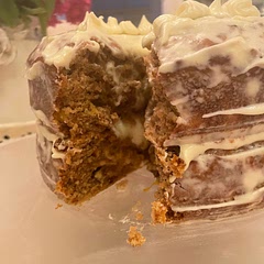 Excuse my poor icing skills but this was the best cake I’ve ever made. Absolutely delicious! The blend of all the ingredients created such a perfect consistency in the cake.. I’m not a desert person but this is my all-time craving