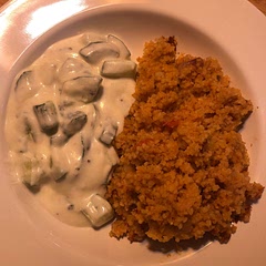 Could use more flavor will add more of the spices next time - makes for a wholesome meal though - made it with cucumber+sour yogurt+garlic+olive oil+dried mint side