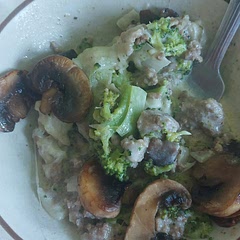Made ass is then made sautéed mushrooms to put on top. Absolutely delicious.
