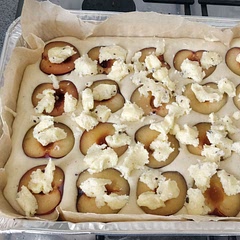 I pulled Poland for my Eurovision party, so this is the dish I brought. It was nice tasting cake packed with fruit. I highly recommend serving it with ice cream and served warm. 

Probs would only make again with a different pitted fruit, like apricots or cherries. (Picture is pre-baked stage)