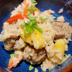 Tasted great but as mentioned, it needs more rice. With 3/4 cup, it was really soupy and I had to cook longer... Then it was mushy rice. I think 1c rice would work. We didn't think it was super firecracker as written. Don't expect to be lit on fire.