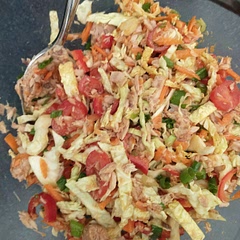 Quick and tasty. Next time I will do half the sugar and punch up the cayenne. 

I also added some chopped cabbage for more veggies.