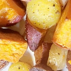 It was delicious, I added colored carrots in the dish too. It does take 35-40 minutes, so make sure you put that in 1st. 

I tossed it in a mixture of coconut butter and olive oil before putting it in the oven.