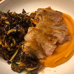 Paired with charred shaved Brussels - which were only improved by the glaze!
