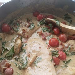 This was a delicious recipe. Served it with air fryer asparagus. It was a little too salty, so next time, I will just season the chicken with my ranch dressing mix, and not salt and pepper.