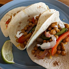 Deliciously seasoned, tender but still had a bite to the peppers. I roasted chickpeas with the same seasoning for my fajitas.