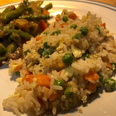 Was good.. based on comments thought it would be even better than how it ended up.. but to be fair I think I cut down too much on the soy sauce and hoisin sauce when I “halved” the recipe and did not add any onions… ALSO cooking in the frying pan all that rice was crazy! I could barely move them around🥵 so think twice before you choose your pan!!