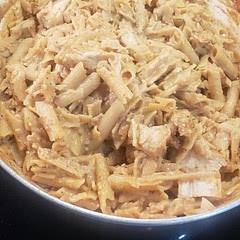 Gluten free penne instead of finding an orzo replacement. I added red pepper flakes for an added kick and a bit of lemon juice at the end for extra brightness since I had to forgo spinach for little ones.