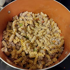 I added onion, sweet bell peppers, and celery to make my kids eat some type of vegetable. I LOVE ranch anything but it wasn't enough ranch seasoning for me. However my kids did eat some of the dish I made.
