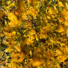 We only used cheddar and will add mushrooms as well next time.  The casserole is very good!