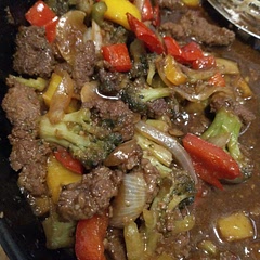 Added onions, broccoli and fresh ginger root.
