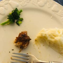 Sorry— ate it before a picture. This was really good! I changed it a bit because I don’t like a lot of heat. I added a tablespoon of sweet chili sauce, and just a dash of hot sauce. Also at the suggestion of someone else, a tablespoon of brown sugar.  My son likes mashed potatoes better so I changed that too—but it was very tasty—and finally I cooked the chicken without it getting tough. So proud of myself. My husband said it could have been hotter but he liked it too. 🥰