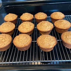 Maple syrup; non-Greek plain nonfat yogurt. About 20 min at 400. Could use more spices - yummy with a pinch of nutmeg. Try 1/2 tsp each of cardamom and ginger, 1/8 tsp cloves?