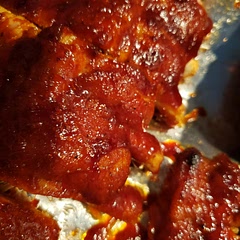 Mmmm... so good. I did two slabs of ribs so I reduced the liquid by two and a half cups. I increased the time by 5 minutes but shouldn't have because some fell apart while trying to get it out of the pot. Finished under the broiler.