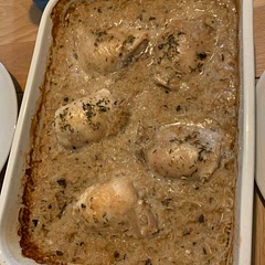 Baked rice was too soggy and mushy. Chicken tasted a bit bland.