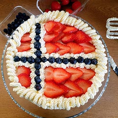 Incredibly light and moist cream cake, I could have eaten this for days! I'd recommend putting fruit between the layers for an extra summery splash :)