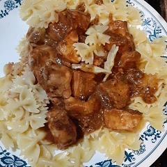 Easy to make and very delicious. I think I'll try chicken gravy next time. Make when it's cool outside, you're using your oven and not your crockpot