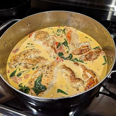Excellent!! I deglazed with a Moscato and added a bit more heavy cream and parmesan as another said. Definite addition to the family recipes!